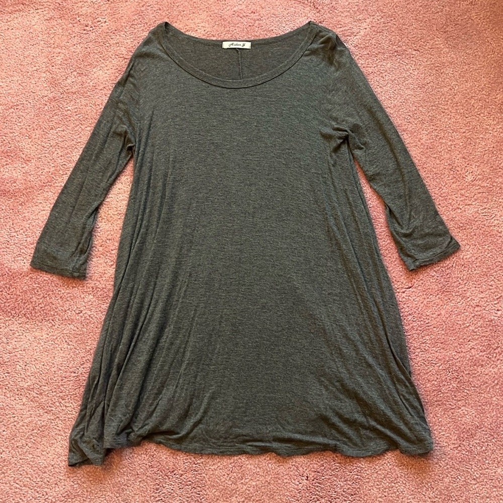 Gray Dress Flowy and Soft